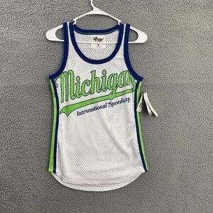Michigan International Speedway Shirt Women S White Nascar Jersey NWT‎